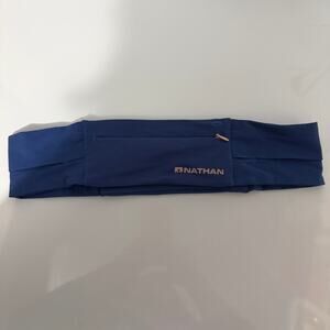 Nathan The Zipster Lite Running Belt Blue Stretch Size Medium